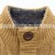 2015 Latest design wool cardigan sweater with fleece lining inside