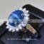 12x10 MM Blue Star Sapphire Ring Lab-Created Sterling Silver 92.5 Size 6.25
