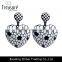Wedding Jewelry Mix Color Rhinestone Heart Shape Stud Earrings Jewelry in Fashion Style