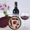 Elegant round wooden tool box 4 pcs wine accessory set