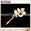 Young ladies fashion accessories jewelry, gold leaf hair accessories with pearl