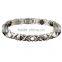 Noporblem P022 Silver Tourmaline Germanium Health Charm Fashion Silicone Crystal Stainless Steel Bracelet