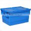 HDPE Stacking and Nesting Plastic Moving Container with Attached Lid