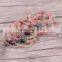 Natural Watermelon rind Striped Agate Stones Bracelets with Pave Crystal Agate Beads
