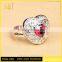 Jingli Jewelry Heart Shaped Silver Ring With Ruby (YJ-809)