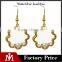 Fashion Sweet Flower Stainless Steel Gold Plated Locket Glass Crystal Drop Earrings for Women
