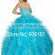 Sky Blue Beaded Custom Made Vestidos Girl Dress for Wedding Ball Gown FG033 american princess flower girl dresses