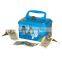 Tinplate money box with handle and lock/carton design/square shape