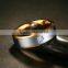 NO MOQ KSF Stainless Steel Matte Ring 6mm Wedding Rings With AAA CZ Stone