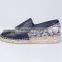 Espadrilles with snake print cow leather upper