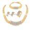 Fashion silver bracelet rings earring for bridal 5pcs set saudi gold jewelry necklace