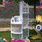 Free Standing Mini Household Wood plastic Carved Bookshelf