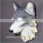Resin wall animal head mount carved wolf head