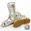 Children Girls Fashion Summer Shoes Bling Bling Long Black Sandals Shoes