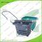 Four Wheels Plastic Supermarket Basket Cart with Single Handle