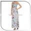 Floral Print Halter Long Dress Maxi Dress Chiffon Dress