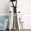 Front Open Contrast Lace Trim Self Tie Longline Abaya Moroccan Kaftan HSd5215