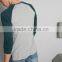 MGOO Customized T-shirt With Shoulder Sleeves Plain Long Sleeve Tshirt Soft Cotton Blank Tee Shirt For Men