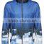 2017 New Design Ocean Pattern Printed Mens Sports Bomber Jacket With Hooded 100% Polyester Mesh Digital Windbreak With Piped