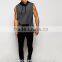Top Quality Fashion Streetwear Mens Longline Hoodie with side Split Custom 100% Cotton Contrast Sleeveless Hoodie Plain OEM
