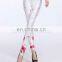 Elegant white polyester spandex leggings