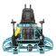 man seated ride on concrete trowel machine with 2 disc