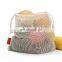 Reliable quality eco friendly organic cotton mesh net bag Vegetable fruit drawstring bag