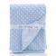 Comfortable Minky Dot Coral Fleece Baby Swaddle Blanket for Newborn