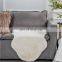 Long Fiber Plush 100% Polyester Standard White Faux Rabbit Fur Rug