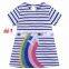 2019 New summer children girls dresses kids cotton rainbow stripe dress