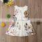 2019 summer girls dresses kids vintage flower dress floral 5 buttons vest dresses 0-5years
