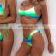 Green Micro Bikini Thong Sexy Swimsuit Female Bathers Halter Push Up Swimwear Women 2019 String Bathing Suit Neon Biquini