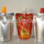 aluminum foil stand up juice pouch bag for food liquid packaging with top or corner spout
