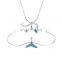 Hot sale blue fishtail  silver 925 necklace for women
