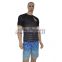 Sublimaiton print 100% polyester men's black compressed dry fit t-shirt