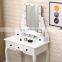 Modern Dressing Table With Led Light And Stool White