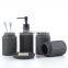 2022 household modern grey ceramic decor 5 piece bathroom accessories set