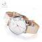 SHENGKE SK0050L Lady's Fashion Casual Quartz Movement Simple Style Stainless Steel Leather Watch Bands