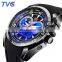 TVG 468IP Men's Fashion&Casual Watch Japan Quartz Digital Movement Silicone Band Business Watch Week LED