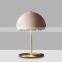 Modern LED Desk Light Mushroom Metal Copper Table Lamp Postmodern Pink Decor Lights for Luxury Hotel Bedroom Bedside