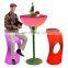 glow illuminated outdoor Glowing LED Bar Furniture Light Up Cocktail Table and Chairs Waterproof LED Bar Table LED furniture