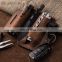 Leather Multitools Organizer Belt Sheath Holster Outdoor Camping Tactical Flashlight Case EDC Pocket Tools Pouch with Key Holder