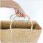 Handicraft women's seagrass handbags French Market Basket Woven Natural Lepironia Tote Bag High Quality Wholesale