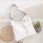 New arrivals Eco-Friendly white big jute waxed leather handle shoulder blank cotton tote canvas bags with custom printed logo