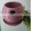 6 color small round table vase with hole / ceramic small pot vases wholesale china with plate