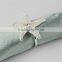 fashionable starfish shape metal alloy crystal napkin rings