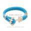 Popular Punk Style Fashion Red & gold filled Braided Leather Wholesale ccb Clasp Braided Leather Bracelet,gold bracelet