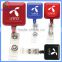new design fashion badge reel with light, metal badge reel, diy retractable badge holder pull reel