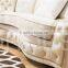 Living Room Classical French Furniture Fabric Button Beige Corner Sofa AL043
