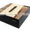 Modern Brand Mutifunctional Black Leather Tissue Box